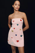 Load image into Gallery viewer, Mare Mare Strapless Heart-Embellished Mini Dress
