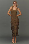 Load image into Gallery viewer, Endless Rose Square-Neck Fringe Slim Maxi Dress
