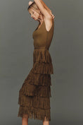 Load image into Gallery viewer, Endless Rose Square-Neck Fringe Slim Maxi Dress
