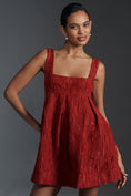 Load image into Gallery viewer, Maeve Sleeveless Square-Neck Textured Babydoll Mini Dress
