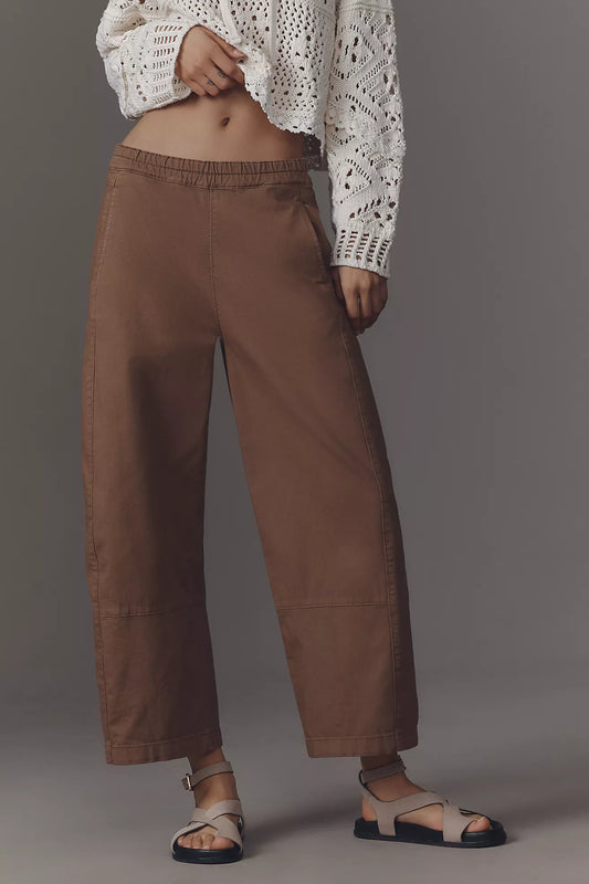The Izzie Relaxed Pull-On Barrel Pants by Pilcro