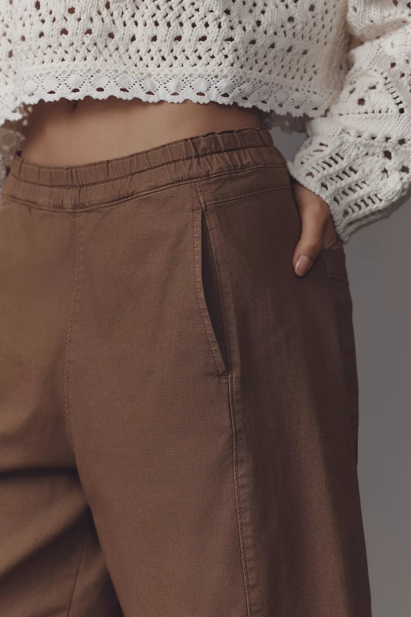 The Izzie Relaxed Pull-On Barrel Pants by Pilcro