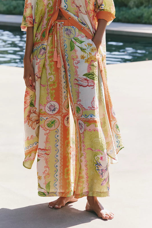 Celandine Sheer Printed Pants