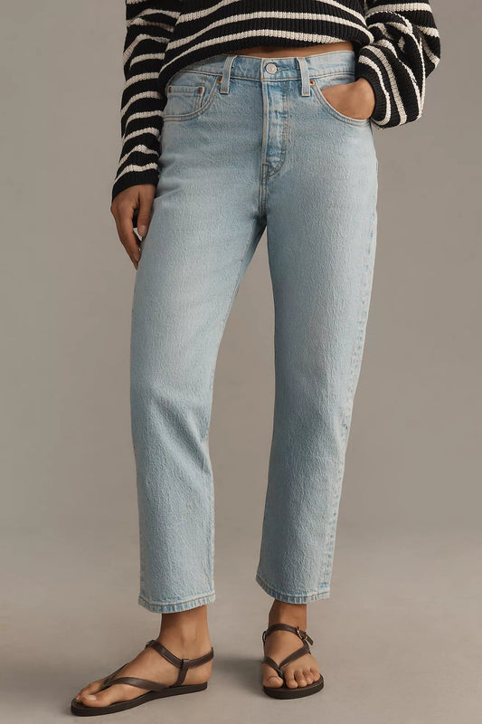 Levi's 501 High-Rise Crop Straight-Leg Jeans