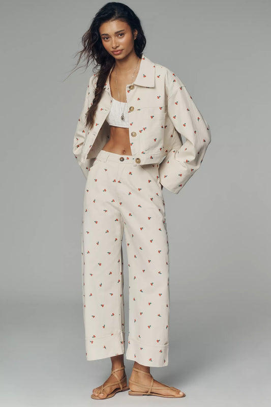 The Kayden Embroidered Carpenter Barrel Jeans by Pilcro