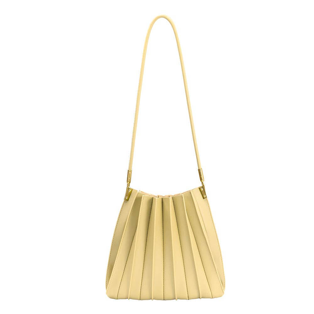 Carrie Key Lime Pleated Vegan Shoulder Bag