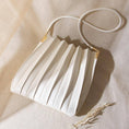 Load image into Gallery viewer, Carrie Ivory Pleated Vegan Shoulder Bag

