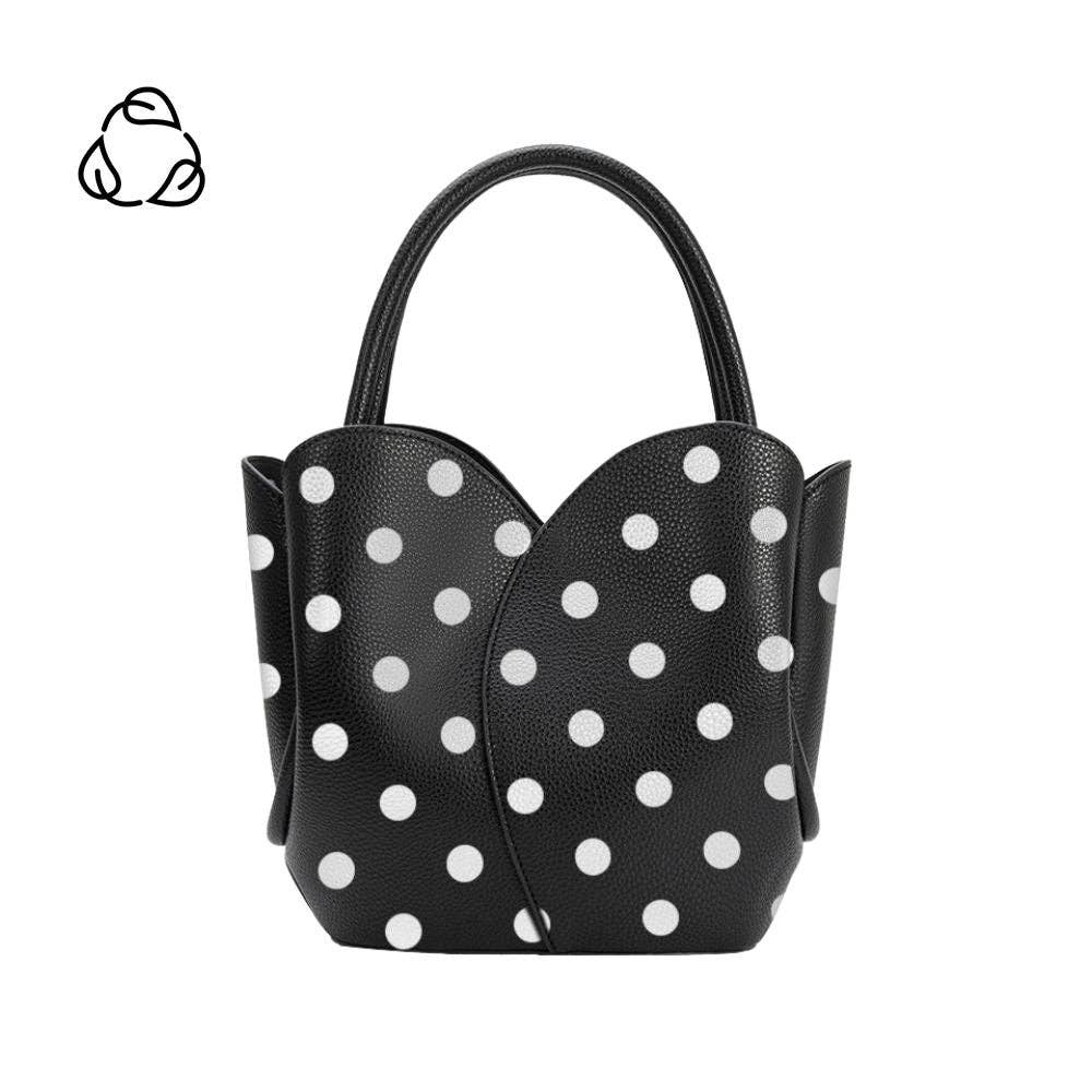 Tulip Black Recycl Vegan Plka Dot Top Handle