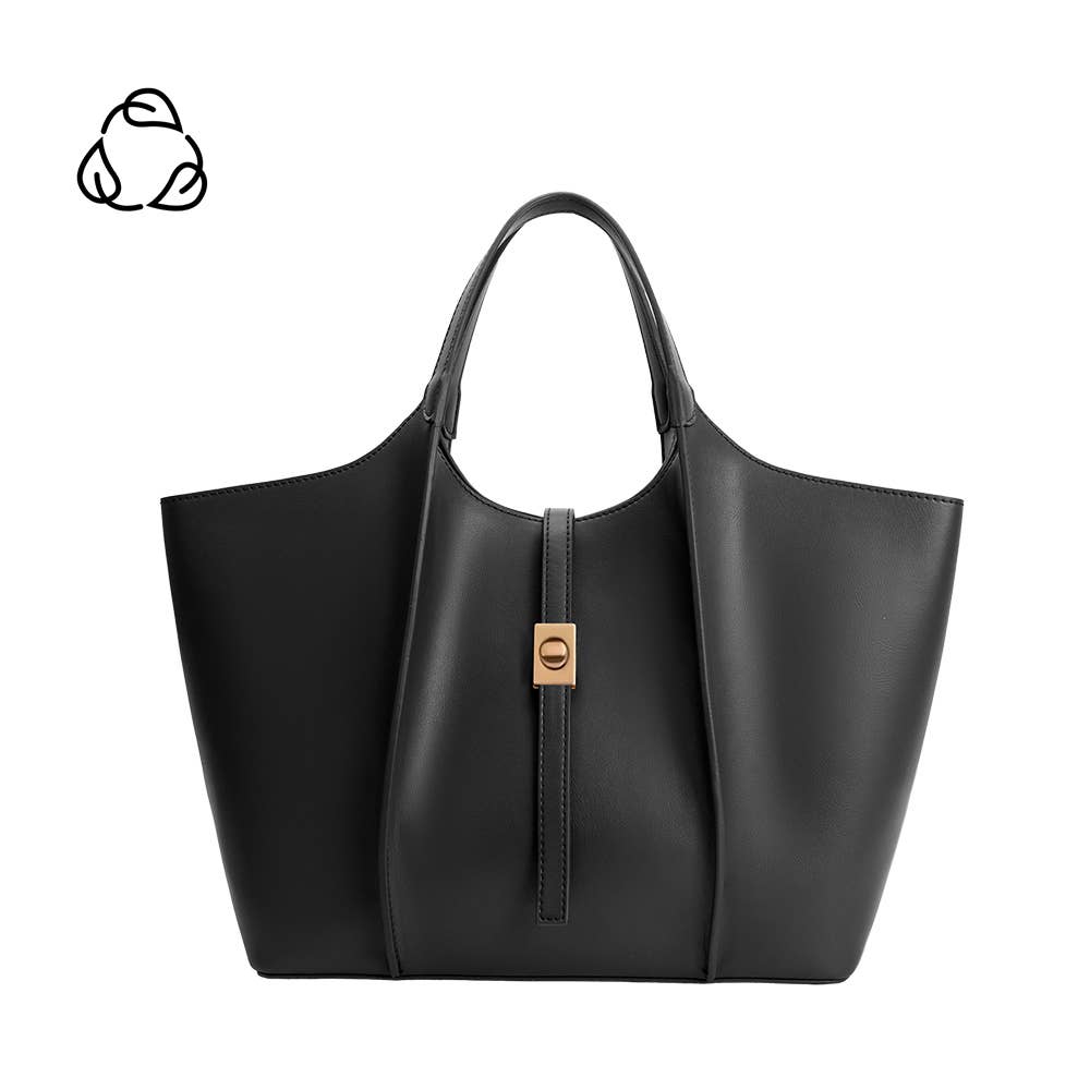 Malia Black Recycled Vegan Tote Bag
