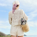 Load image into Gallery viewer, Sunset Blush Straw Tote Bag
