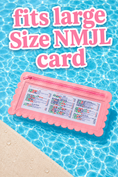 Load image into Gallery viewer, Splash-Proof Mahjong Card Holder for Pool Mahjong - Pink Scallops LARGE SIZE: One Card Holder
