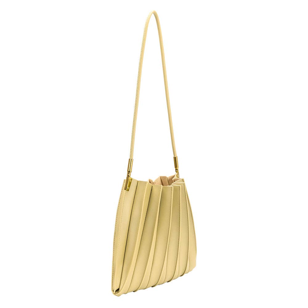 Carrie Key Lime Pleated Vegan Shoulder Bag