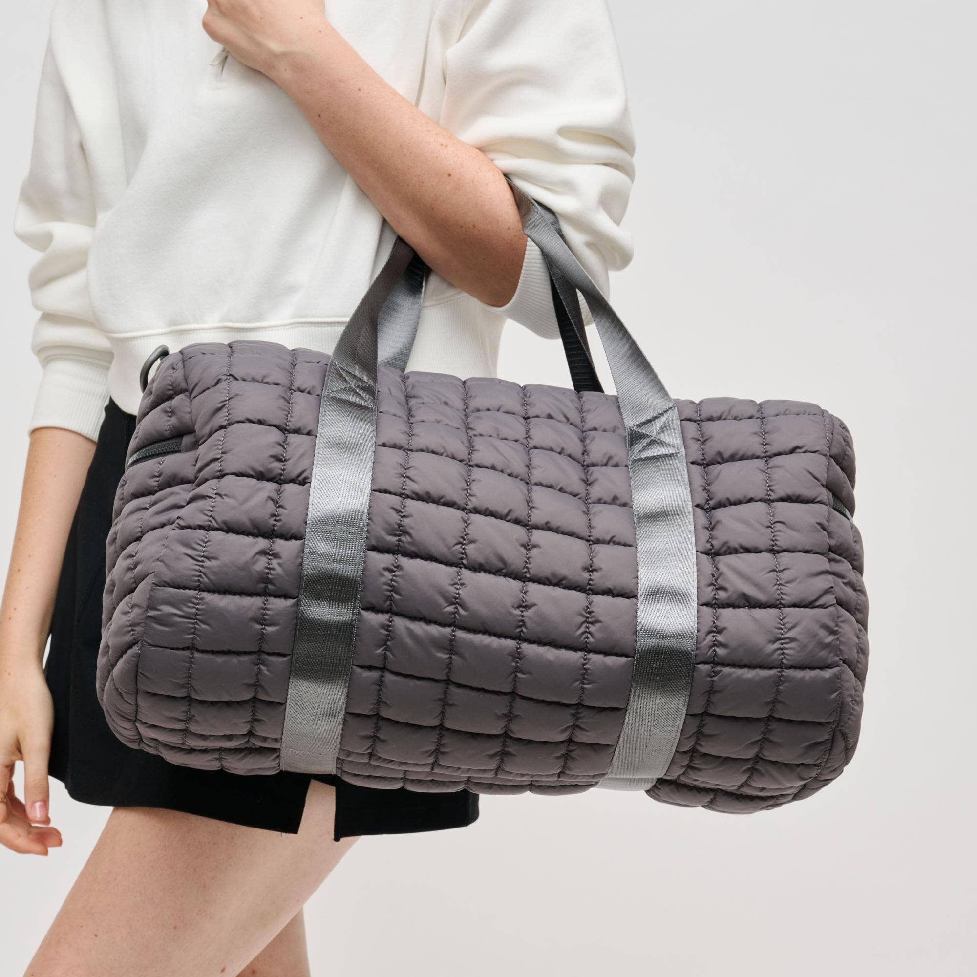 Ty Quilted Puffer Nylon Duffel: Carbon