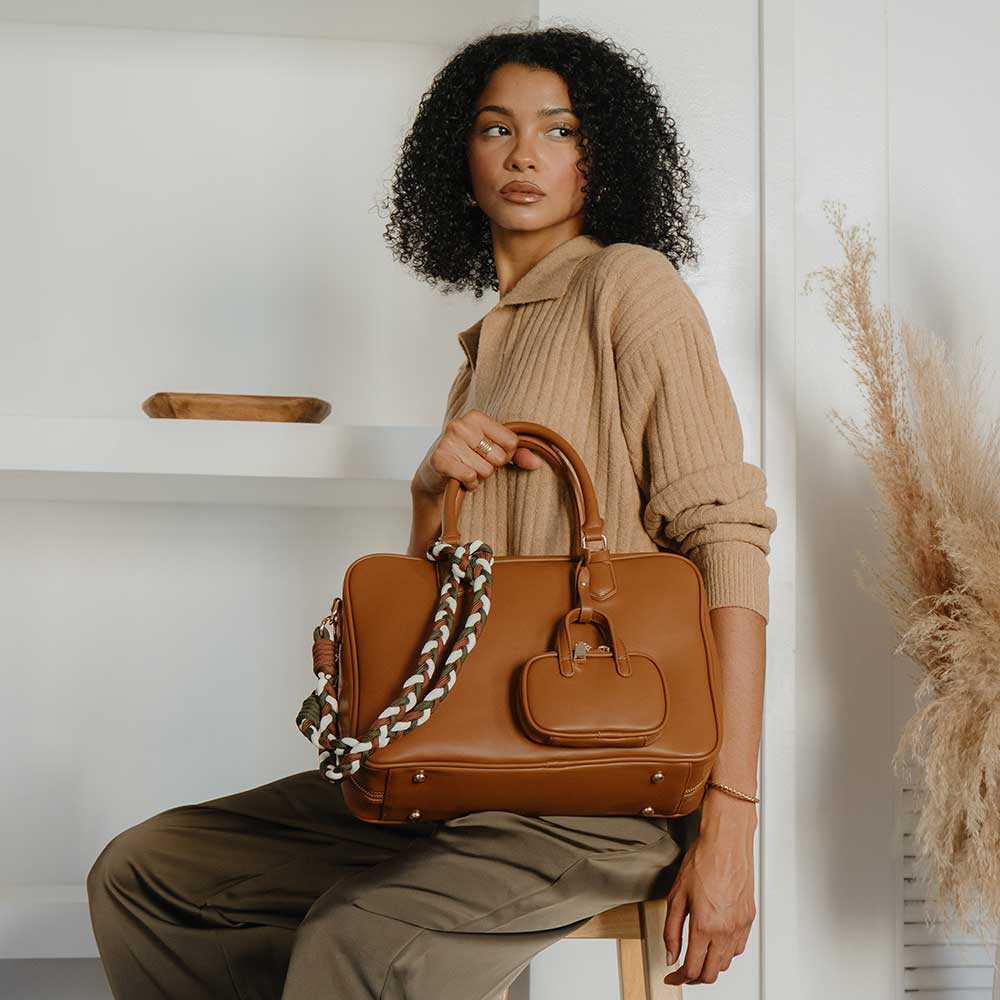 Natasha Mushroom Large Recycled Top Handle Bag