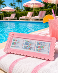 Load image into Gallery viewer, Splash-Proof Mahjong Card Holder for Pool Mahjong - Pink Scallops LARGE SIZE: One Card Holder
