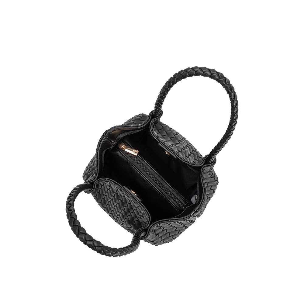 Anahi Black Recycled Vegan Top Handle Bag