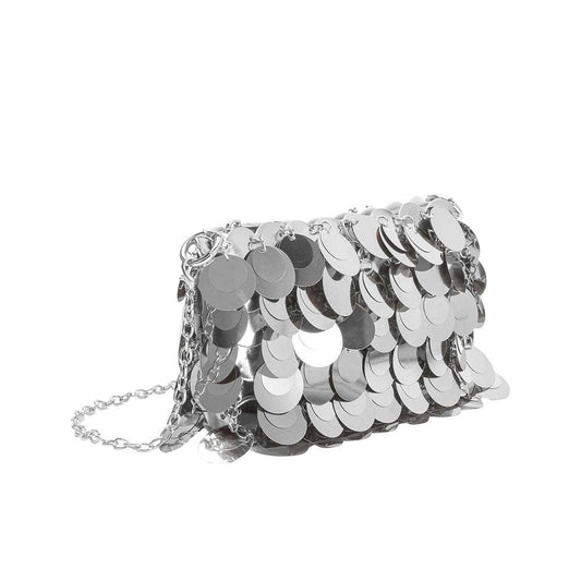 Gillie Silver Sequins Vegan Leather Crossbody Bag