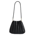 Load image into Gallery viewer, Carrie Black Pleated Vegan Shoulder Bag
