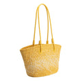 Load image into Gallery viewer, Sunset Yellow Straw Tote Bag
