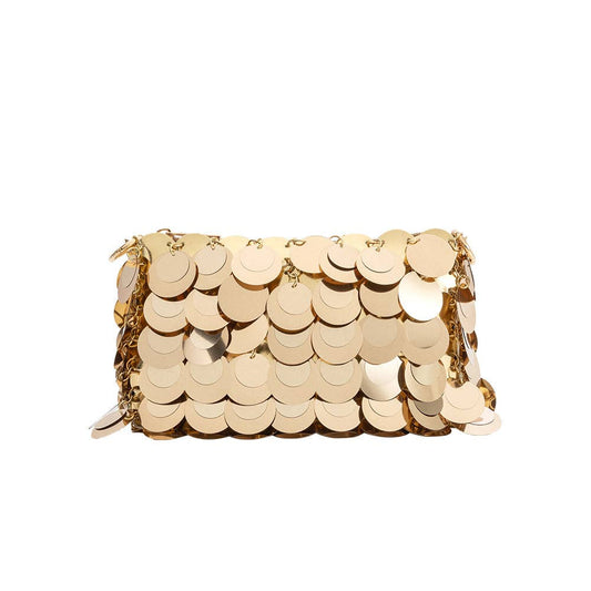 Gillie Gold Sequins Vegan Leather Crossbody Bag