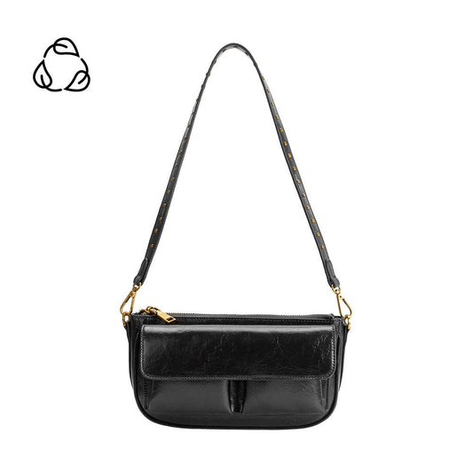 Aria Black Recycled Vegan Shoulder Bag