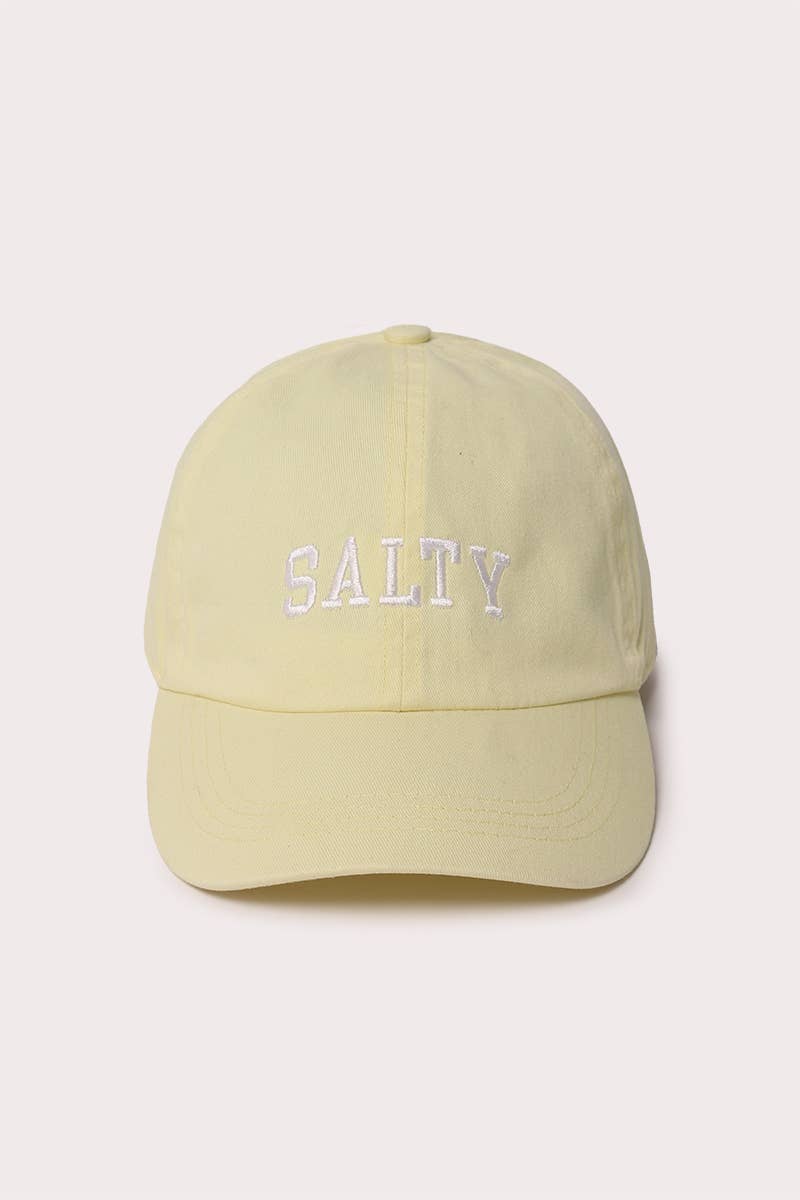 Salty Stone Washed Baseball Cap.: Yellow
