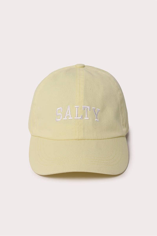 Salty Stone Washed Baseball Cap.: Yellow