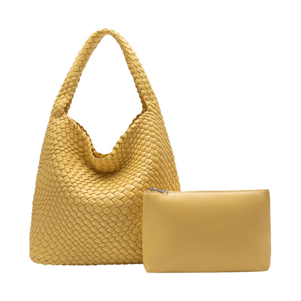Johanna Yellow Recycled Vegan Leather Shoulder Bag
