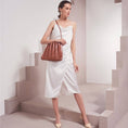 Load image into Gallery viewer, Carrie Saddle Pleated Vegan Shoulder Bag
