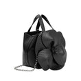 Load image into Gallery viewer, Monroe Black Flower Vegan Leather Top Handle Bag
