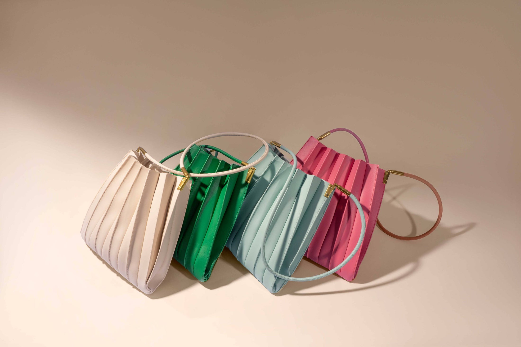 Carrie Ivory Pleated Vegan Shoulder Bag
