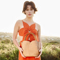 Load image into Gallery viewer, Tulip Raffia Embossed Recycled Top Handle
