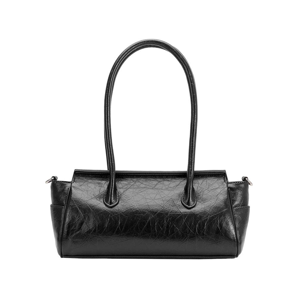 Ruthie Black Recycled Vegan Leather Shoulder Bag